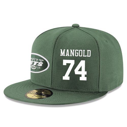 NFL New York Jets #74 Nick Mangold Stitched Snapback Adjustable Player Hat - Green/White